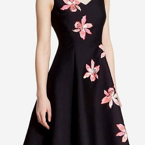 Kate Spade Black Tiger Lily Applique Fit & Flare Dress | Size 2, NWOT - Picture 12 of 12